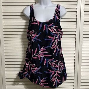 Shore Shapes Tummy Control Tropical One-piece Swim Dress